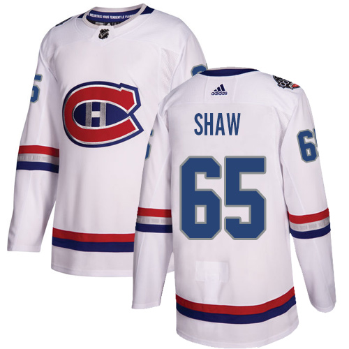 Adidas Canadiens #65 Andrew Shaw White Authentic 100 Classic Stitched NHL Jersey